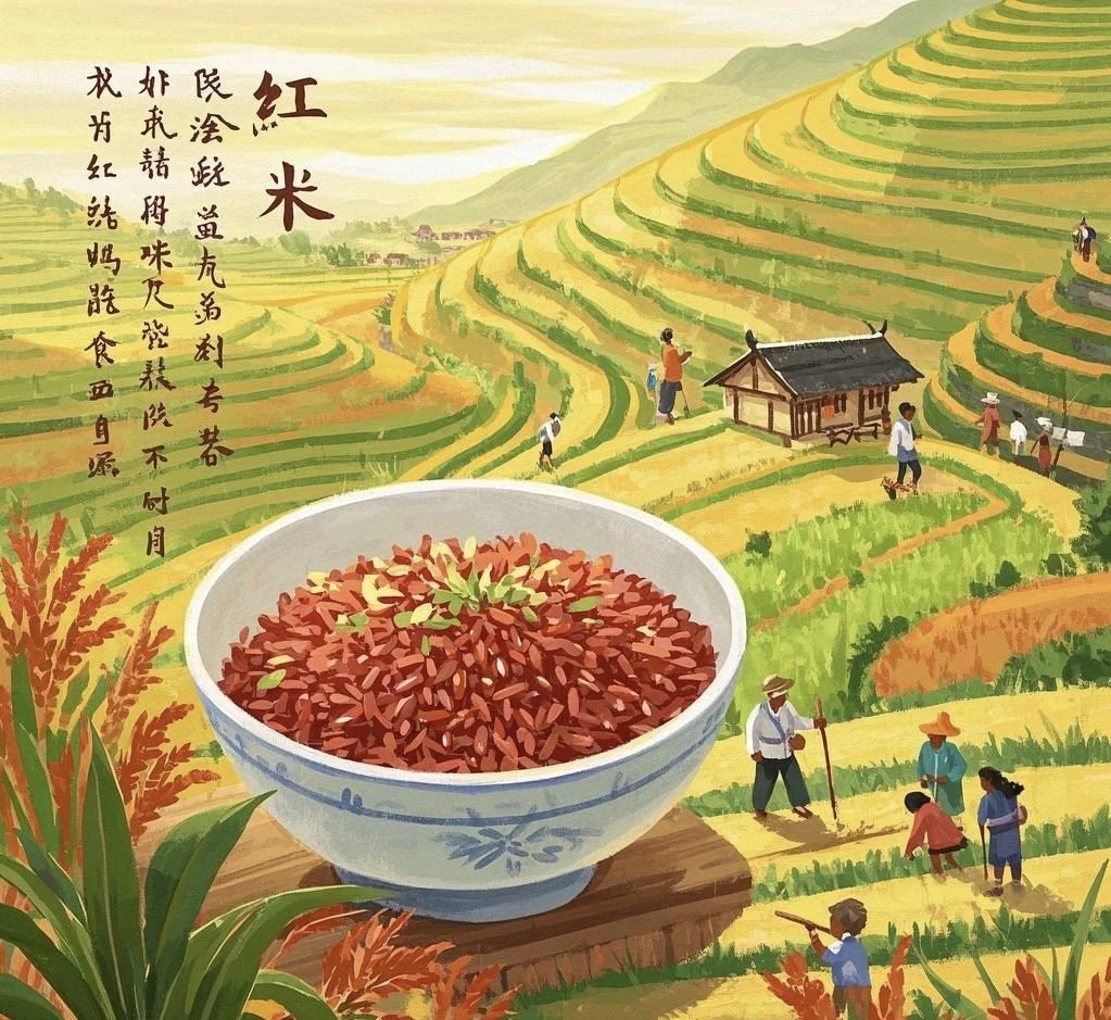 千年梯田里的朱砂色稻米：時(shí)光沉淀的高原饋贈(zèng)